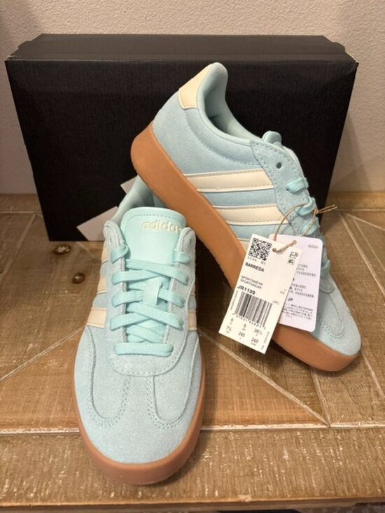 adidas Shoes - NEW adidas Barreda Sneakers Semi Flash Aqua Suede JR1199 Sizes 7.5-10